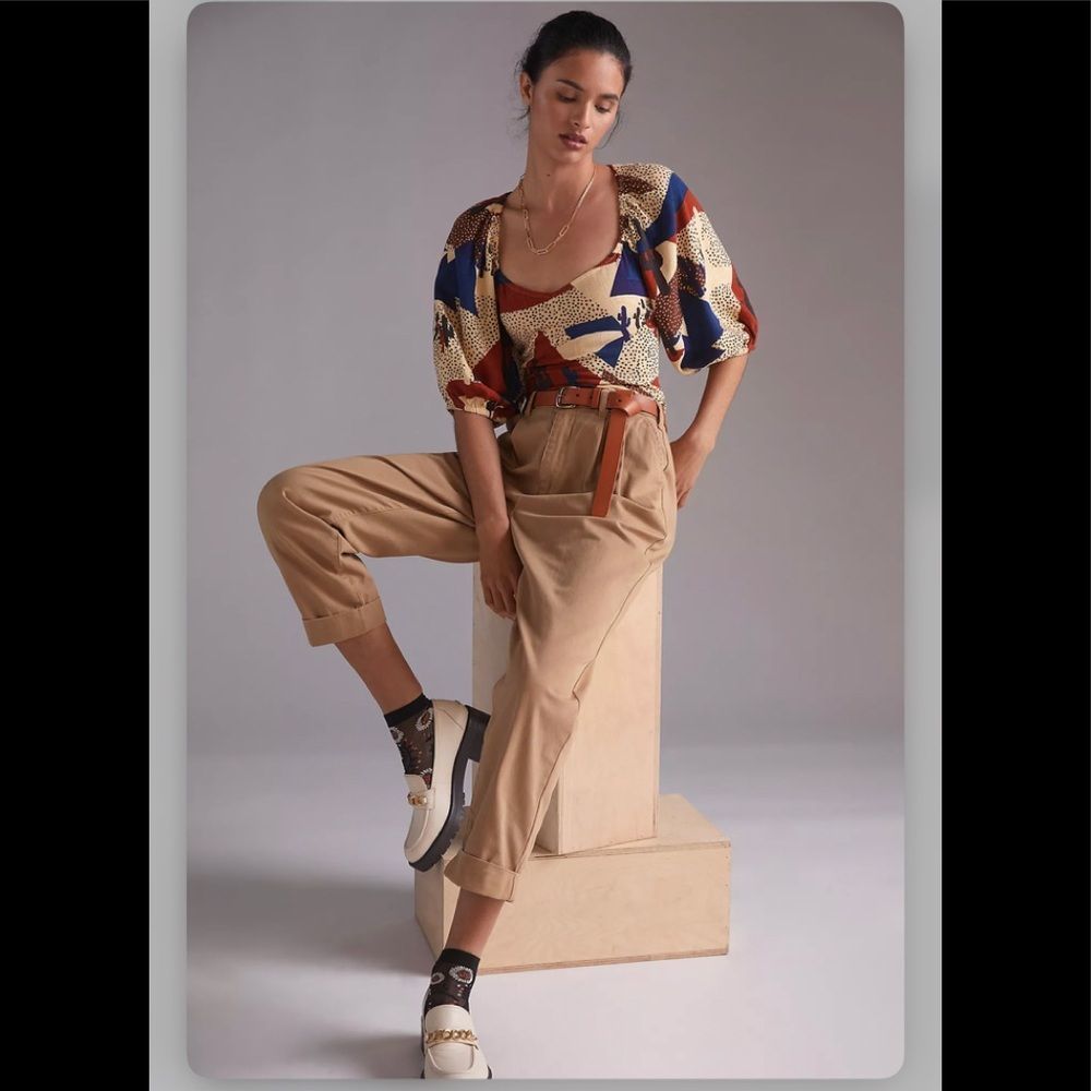 Anthropologie Abstract Cut-Out Blouse